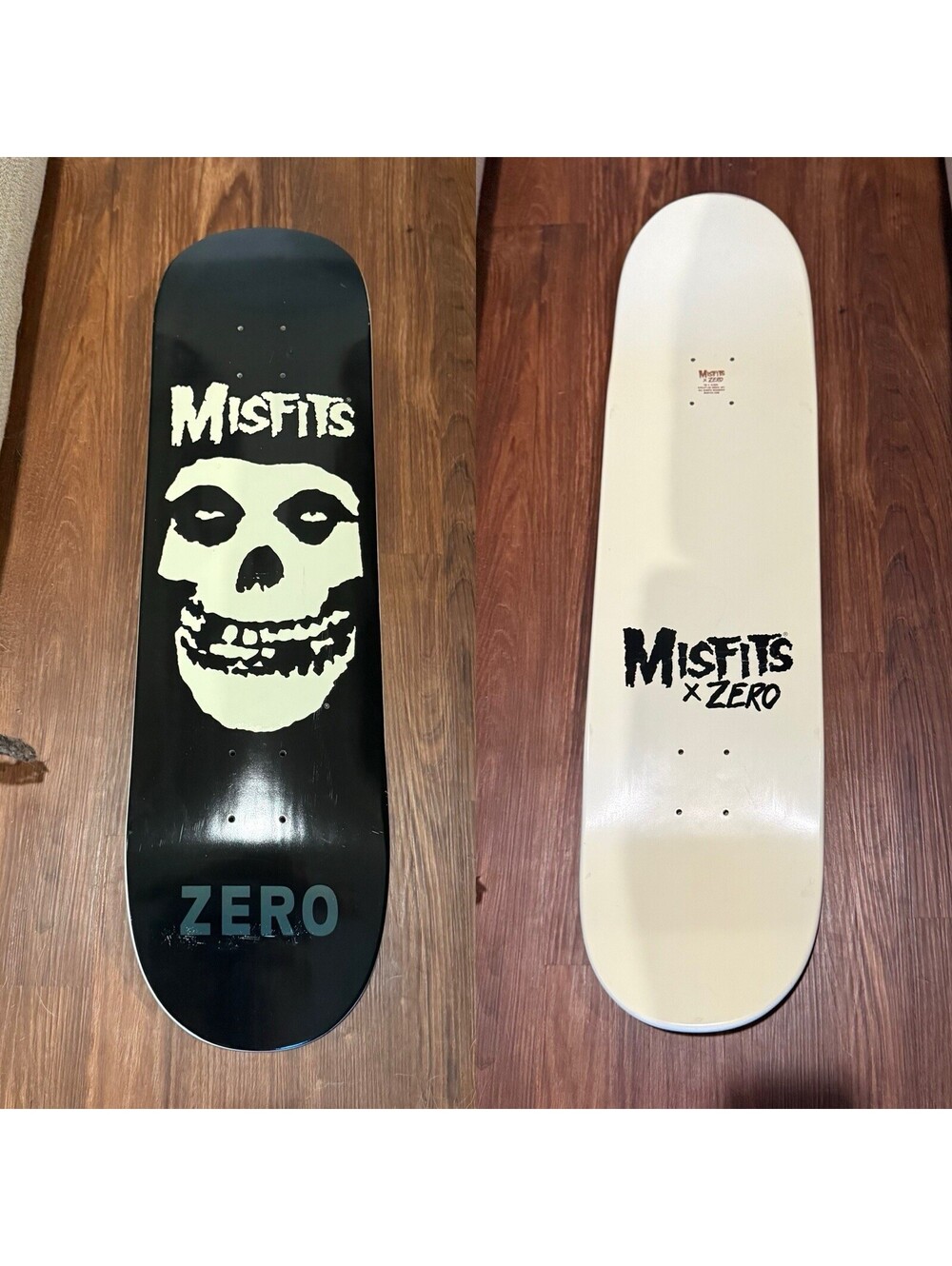Zero Misfits Metal Band Music Black/White Skateboard Collab RARE